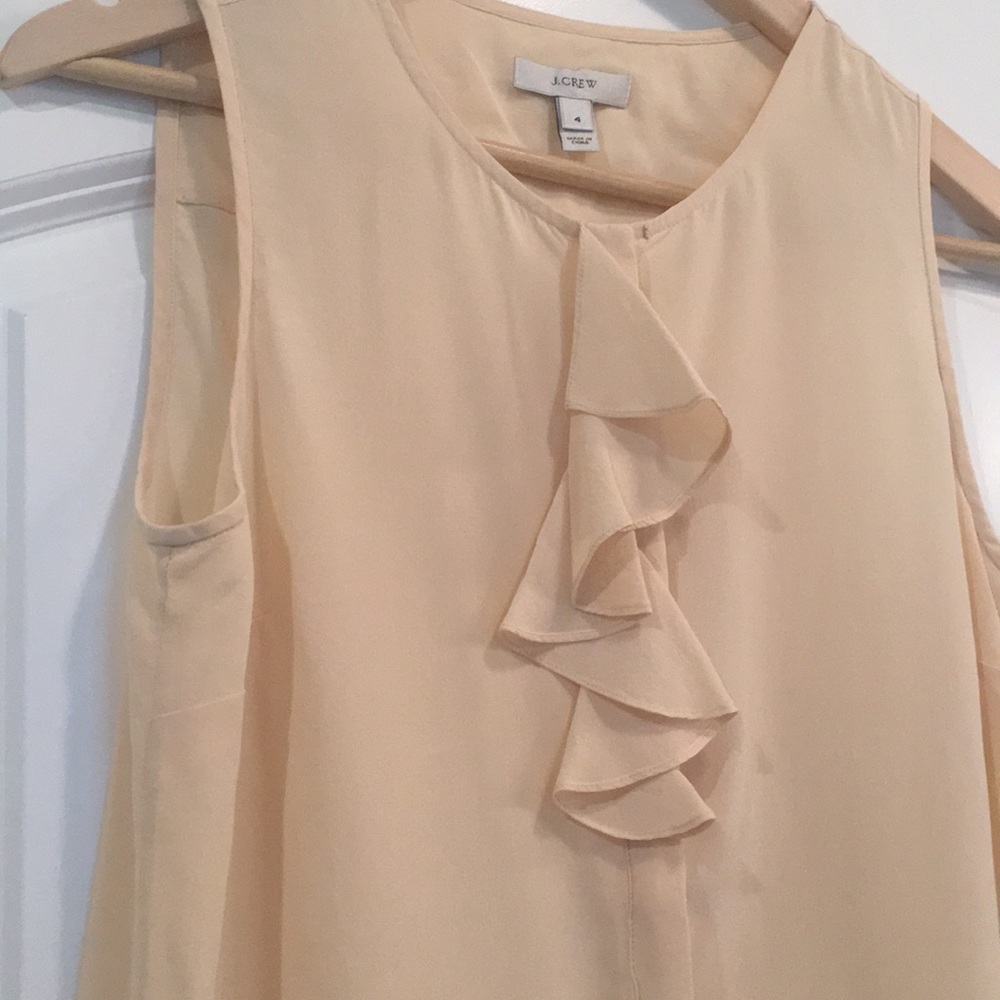 JCrew Silk Ruffle Shell Size 4 - Picture 2 of 7